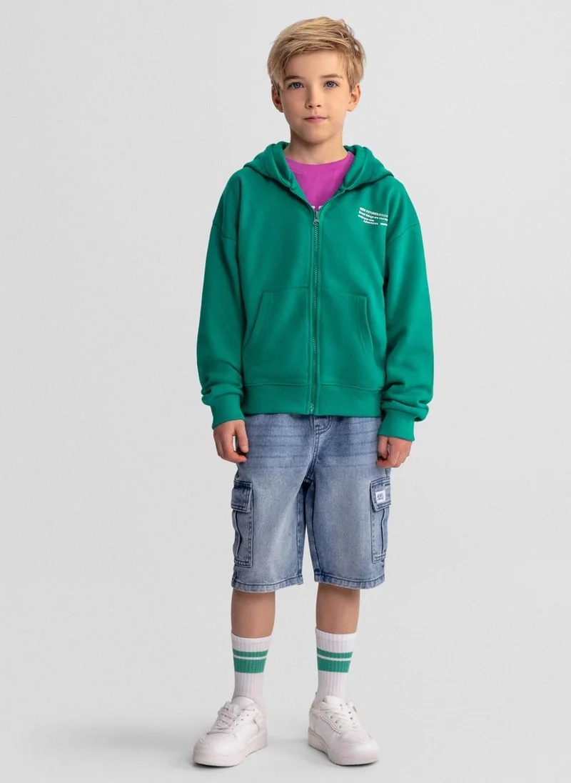 MINOTI Boys two-pack denim combat shorts light blue with cargo pockets